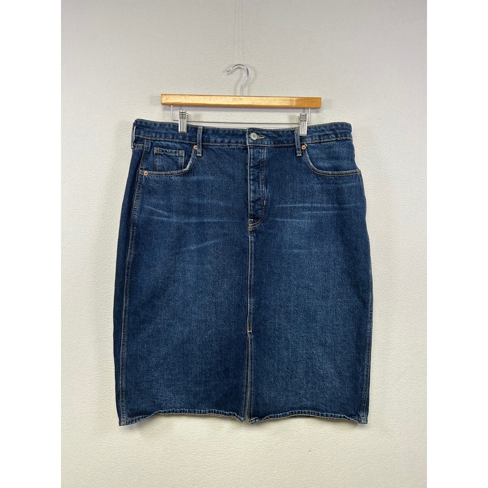 Casual Classic Old Navy Womens 18 Dark Wash High Rise Denim Midi Pencil Skirt